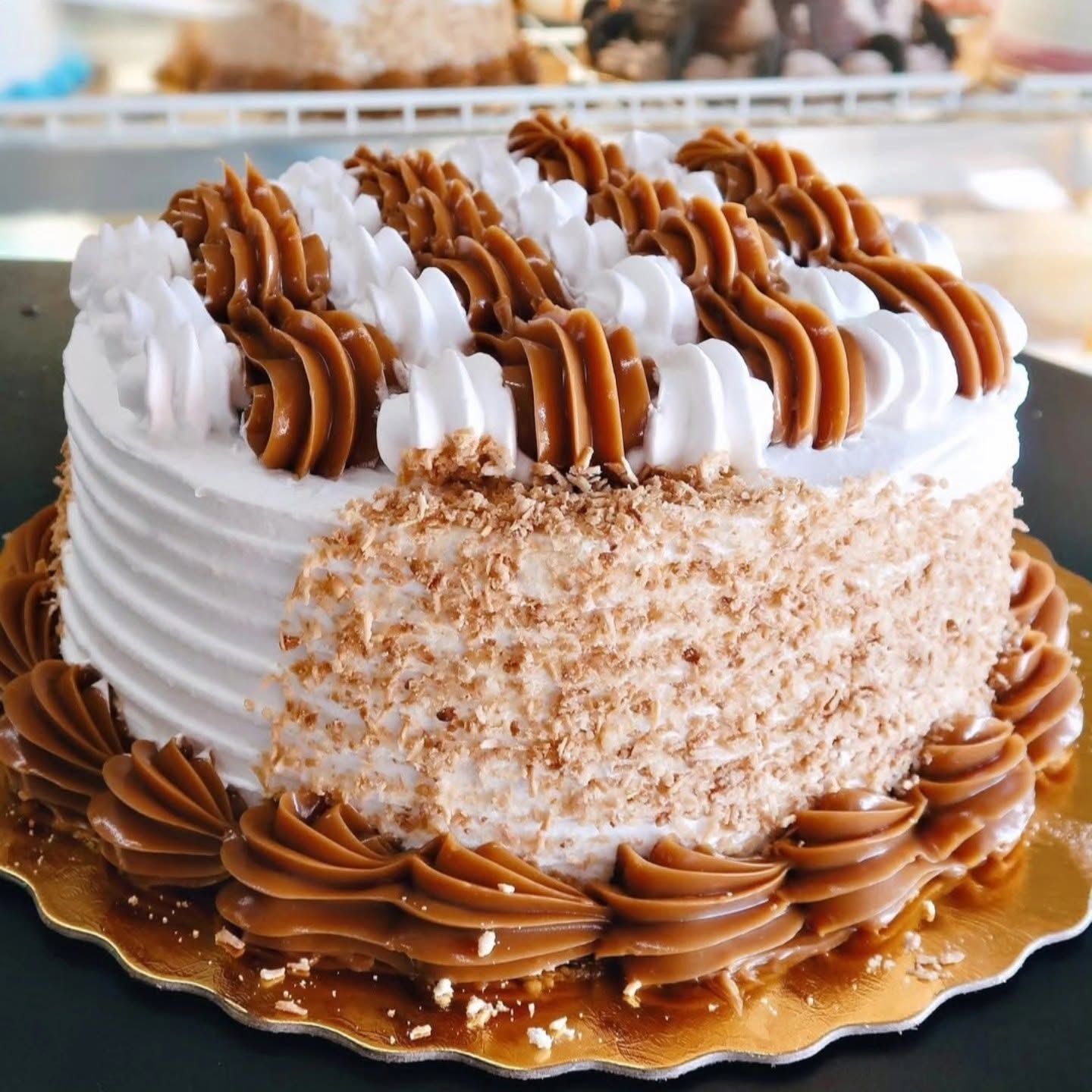 Caramel and coconut cake